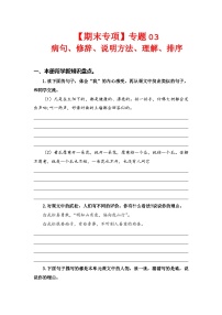 专题 03病句、修辞、说明方法、理解、排序  -2023-2024学年五年级语文下册期末专项复习（部编版）