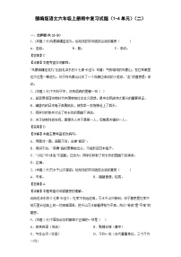 部编版语文六年级上册期中复习试题（1-4单元）（二）