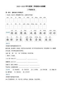 2022-2023学年江西省赣州市寻乌县部编版三年级下册期末考试语文试卷（解析版）