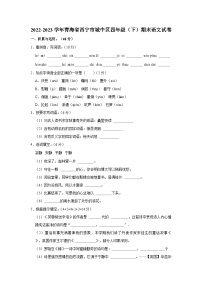 2022-2023学年青海省西宁市城中区四年级下学期期末语文试卷（文字版含答案解析）