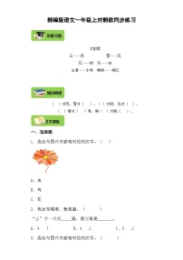 小学语文人教部编版一年级上册对韵歌优质导学案