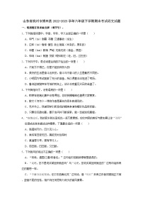 山东省滨州市博兴县2022-2023学年六年级下学期期末考试语文试题（含解析）