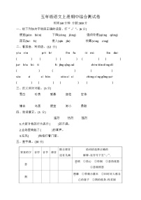 期中综合测试卷（试题）统编版语文五年级上册