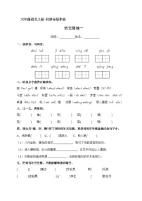 人教部编版六年级上册语文园地精品精练