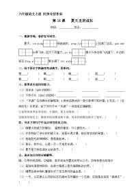 人教部编版六年级上册夏天里的成长优秀课后测评