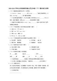 山东省泰安市泰山区2020-2021学年五年级下学期期末语文试卷