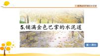 人教部编版三年级上册铺满金色巴掌的水泥道背景图ppt课件