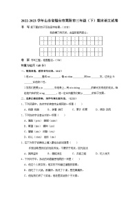 2022-2023学年山东省烟台市莱阳市三年级下学期期末语文试卷（含解析）