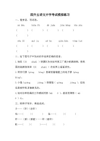 部编版语文五年级上册 开学考试模拟练习（无答案）