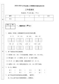 【高效提升】二年级语文下册期末冲刺卷（B卷）（部编版有答案）