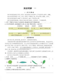 二年级语文暑期阅读理解提高拔高专项训练