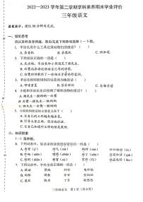 2022-2023深圳市龙岗区南湾学校三年级下册语文期末测试卷（PDF，无答案）