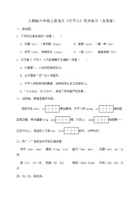 小学语文人教部编版六年级上册竹节人精品当堂达标检测题