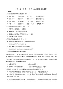 期中综合评价（含答案）2023-2024学年语文六年级上册统编版