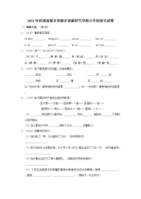 2023年河南省新乡市新乡县新时代学校小升初语文试卷（含解析）