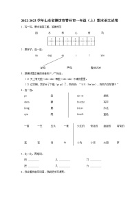 山东省潍坊市青州市2022-2023学年一年级上学期期末语文试卷（含答案解析）