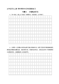 8 小练笔及作文（含答案）五年级上册语文 期中期末考试高频题型练习  人教部编版