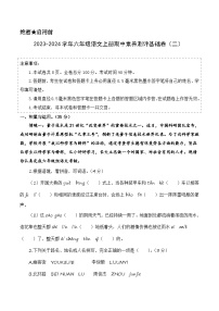 2023-2024学年六年级语文上册期中素养测评基础卷（二）