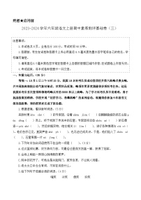 2023-2024学年六年级语文上册期中素养测评基础卷（三）