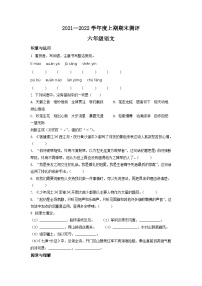 2021-2022学年四川省成都市成华区部编版六年级上册期末考试语文试卷（原卷版）