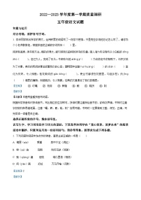 2022-2023学年江苏省徐州市沛县部编版五年级上册期中考试语文试卷（解析版）