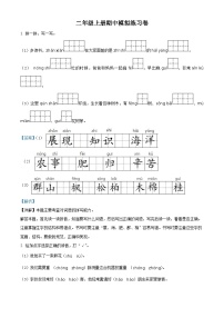 2023-2024学年部编版二年级上册期中模拟语文试卷（二）（解析版）