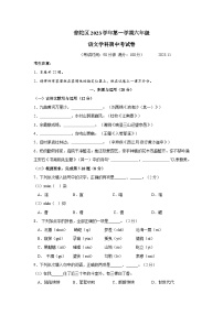 上海市普陀区2023-2024学年六年级上学期期中语文试卷