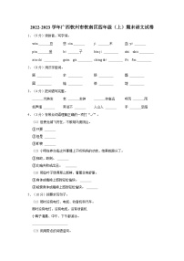 2022-2023学年广西钦州市钦南区四年级上学期期末语文试卷（含答案解析）