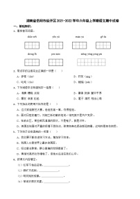 湖南省岳阳市经开区2021-2022学年六年级上学期语文期中试卷