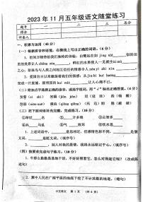 河南省南阳市宛城区2023-2024学年五年级上学期11月期中语文试题