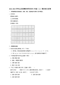 山东省潍坊寿光市2022-2023学年三年级上学期期末考试语文试题