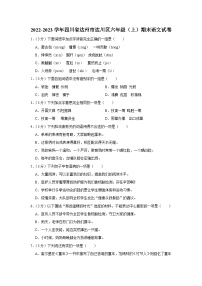 四川省达州市达川区2022-2023学年六年级上学期期末教学质量检测语文试卷