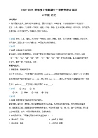 2022-2023学年河南省信阳市平桥区部编版六年级上册期中考试语文试卷（解析版）