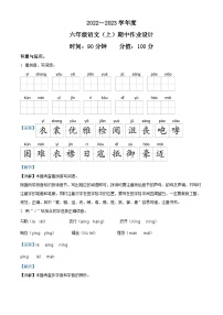 2022-2023学年安徽省阜阳市临泉县部编版六年级上册期中考试语文试卷（解析版）