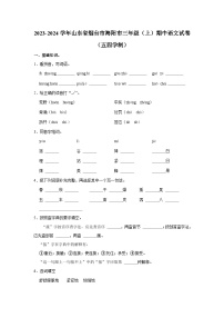 山东省烟台市海阳市2023-2024学年三年级上学期期中语文试卷（五四学制）