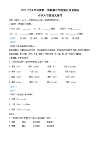 2023-2024学年广东省茂名市化州市部编版六年级上册期中考试语文试卷（解析版）