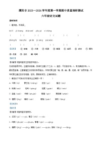 2023-2024学年江苏省常州市溧阳市部编版六年级上册期中考试语文试卷（解析版）