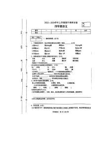 河南省平顶山市鲁山县2023-2024学年四年级上学期期中调研考试语文试卷