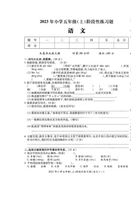 湖南省邵阳市隆回县街道学校联考2023-2024学年五年级上学期期中考试语文试题