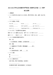 山东省德州市平原县三校联考2023-2024学年五年级上学期期中语文试卷