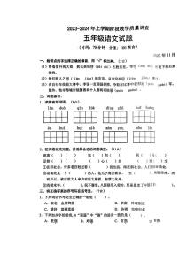 山东省临沂市临沭县2023-2024年五年级上学期期中阶段教学质量语文试卷