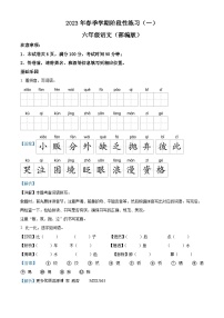 2022-2023学年安徽省合肥市庐江县庐州学校部编版六年级下册3月月考语文试卷（解析版）