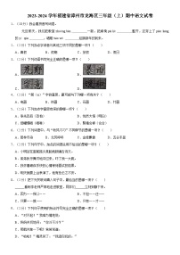 福建省漳州市龙海区2023-2024学年三年级上学期期中语文检测试卷