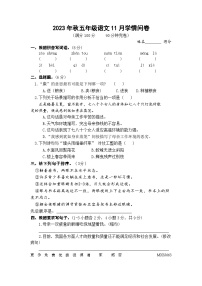 四川省巴中市实验小学2023-2024学年五年级上学期语文11月月考试卷