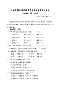 河南省周口市项城市联考2023-2024学年五年级上学期11月期中语文试题