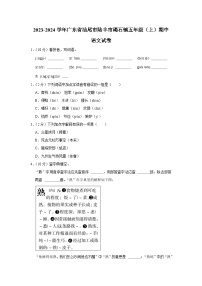 广东省汕尾市陆丰市碣石镇2023-2024学年五年级上学期期中语文试卷