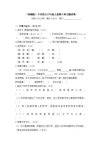 【语文期末复习专项】六年级上册语文第六单元测试卷 含答案