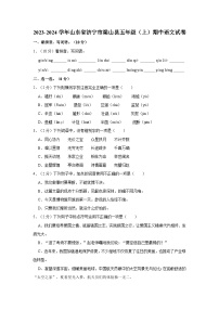 山东省济宁市梁山县2023-2024学年五年级上学期期中语文试卷