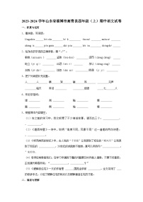 山东省淄博市高青县2023-2024学年四年级上学期11月期中语文试题