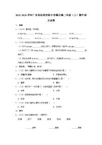 2023-2024学年广东省汕尾市陆丰市碣石镇二年级上学期期中语文试卷（含答案）